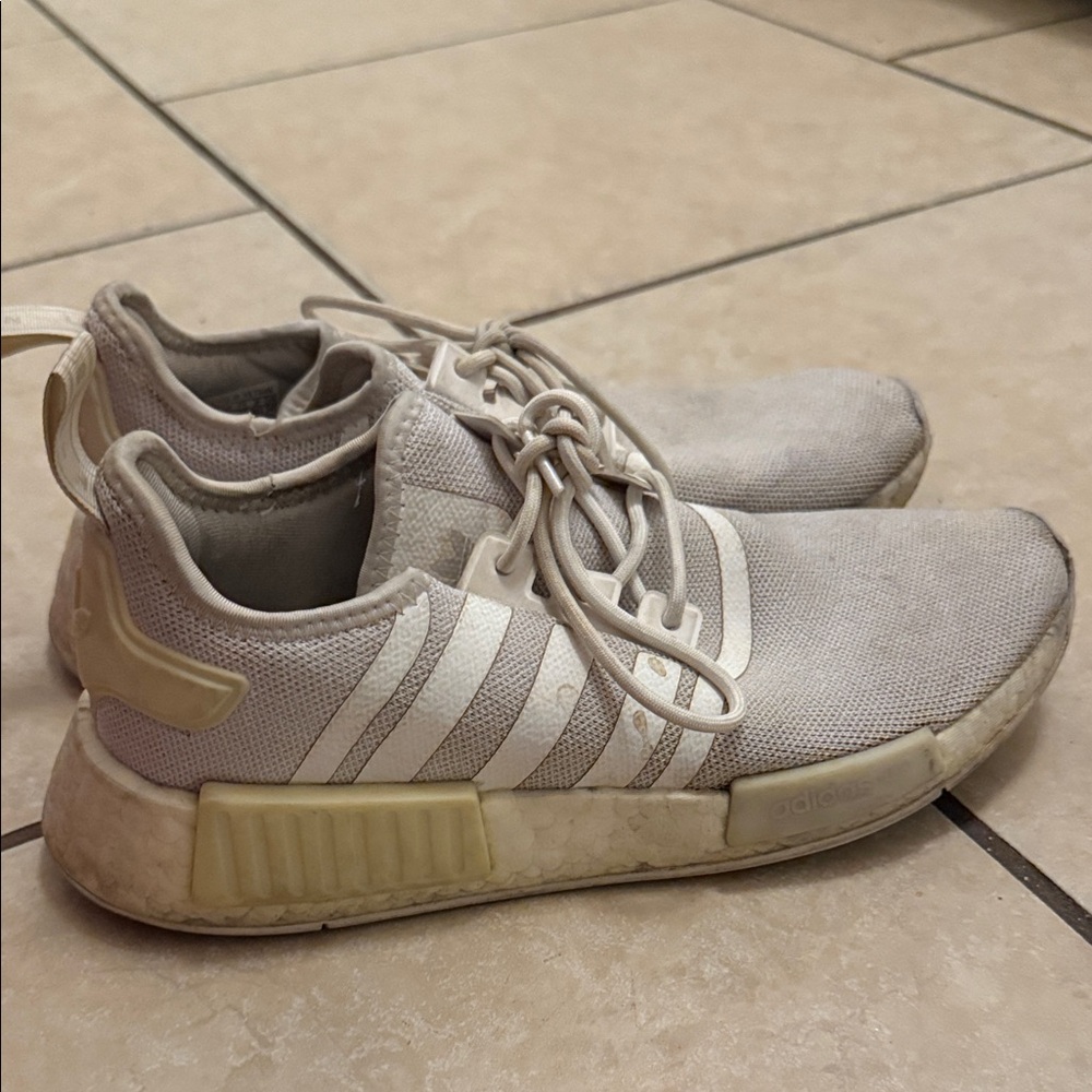Adidas Beige and White NMD Sneakers